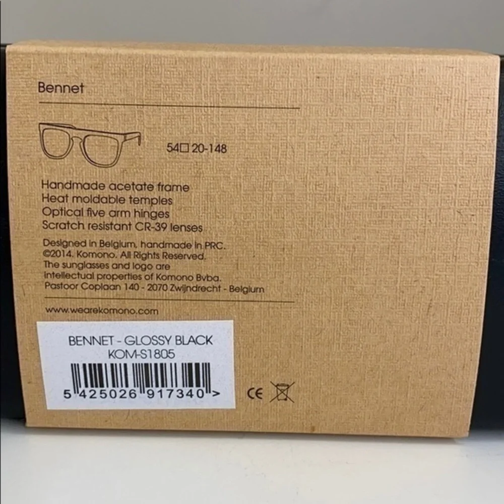 Komono Sunglasses Bennet Glossy Black New